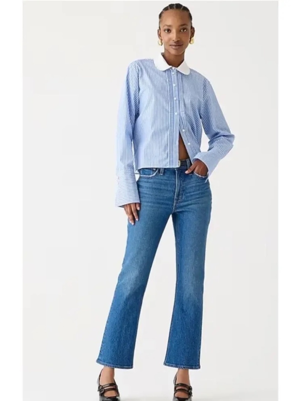 J.Crew 9" Demi-Boot Crop Jeans Light Wash Kick Flare Size 28
